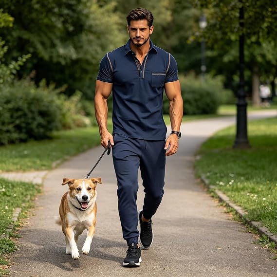 Men’s Classic 4-Button Short Sleeve Stretch Polo Shirt