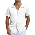 Men’s Textured Short Sleeve Button Down Shirt