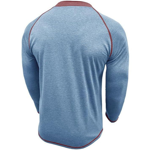 Men’s Solid Color Long Sleeve Henley Shirt