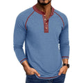 Men’s Solid Color Long Sleeve Henley Shirt
